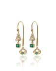 marilisi artisan gold emerald dangle earrings fine jewelry front