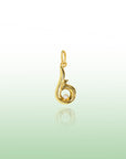 Georgian Letter KH in Gold with Diamond