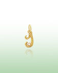 Georgian Letter ZH in Gold with Diamond