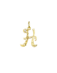Gold letter 'H' pendant on a white background