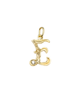 Gold initial E with Diamond Pendant Marilisi Front