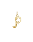 Gold initial P with Diamond Pendant Marilisi Front