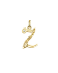 Gold initial Z with Diamond Pendant Marilisi Front