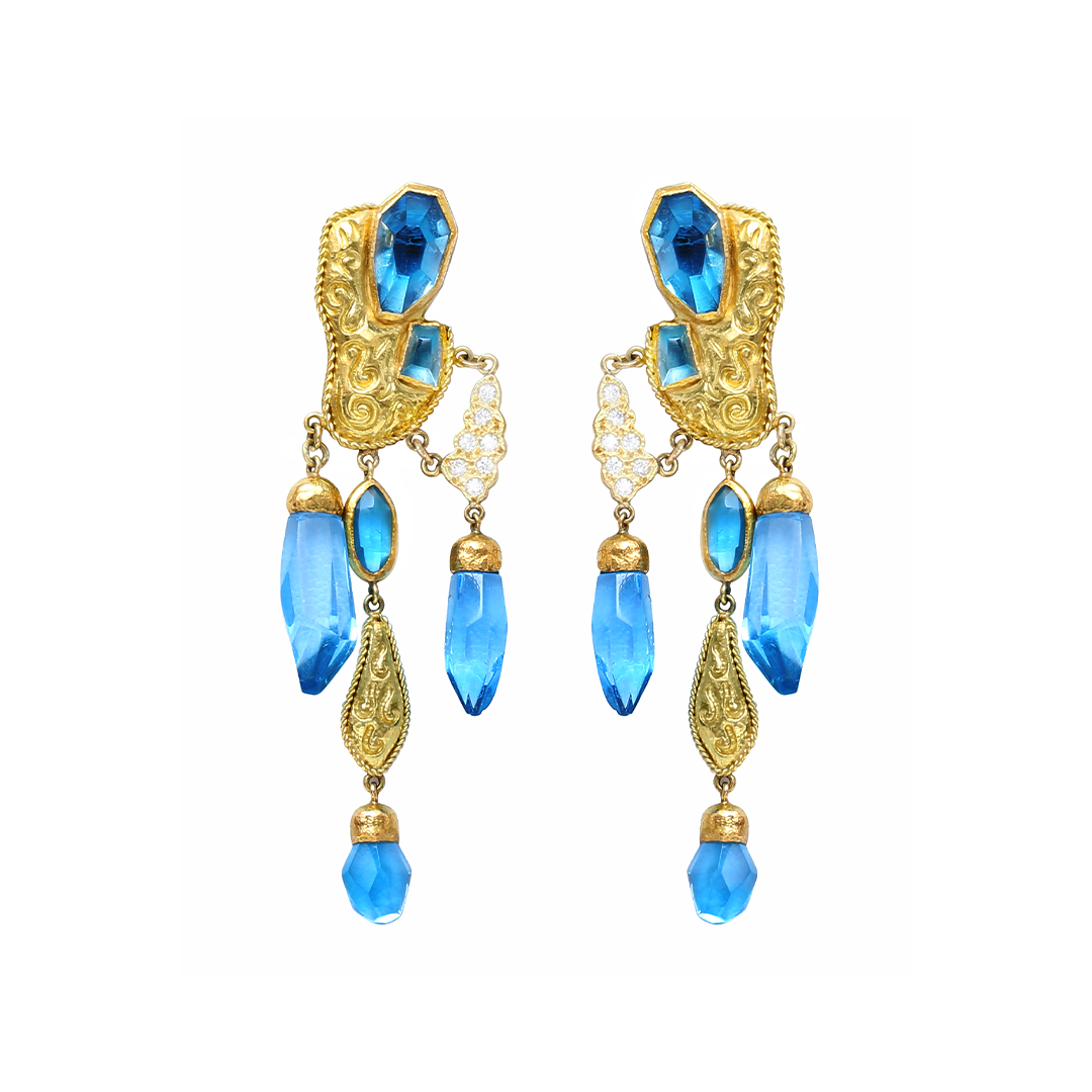 Exquisite blue topaz earrings from Jasmine collection from Marilisi