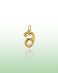 Georgian Letter Sh in Gold with Diamond